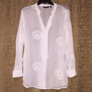 Simply Vera Vera Wang Sheer White Top Sz L Women’s